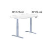 Electric Standing Desk with ComfortEdge in 48x30 White is 30 inches deep and 48 inches wide